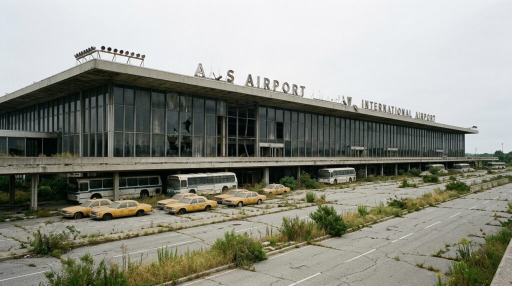 Inside an Abandoned Airport: Flights Frozen on the Departure Board
