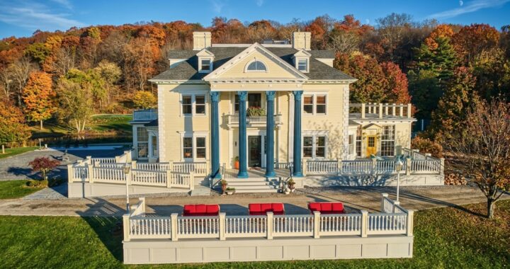 This Abandoned Mansion for Sale Has 25 Beds, Blue Columns & a Secret Second House on 9 Acres